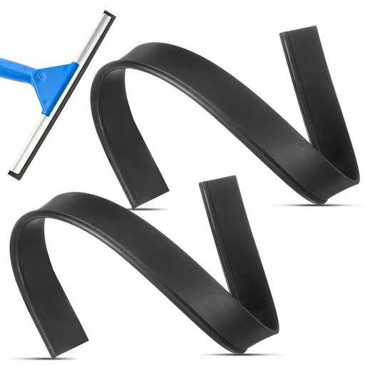2Pcs Black Rubber Squeegee Replacement p for Glass Surfaces and Car Use