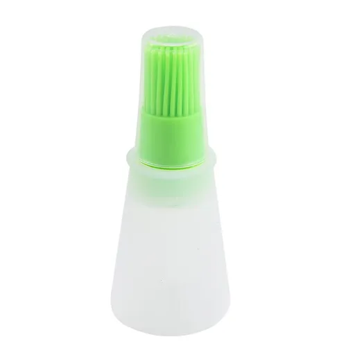 BBQ/Pastry Basting Brushes,Silicone Cooking Grill Barbecue Baking Pastry Oil/Honey/Sauce Bottle Brush,Set of 2,Green and Orange