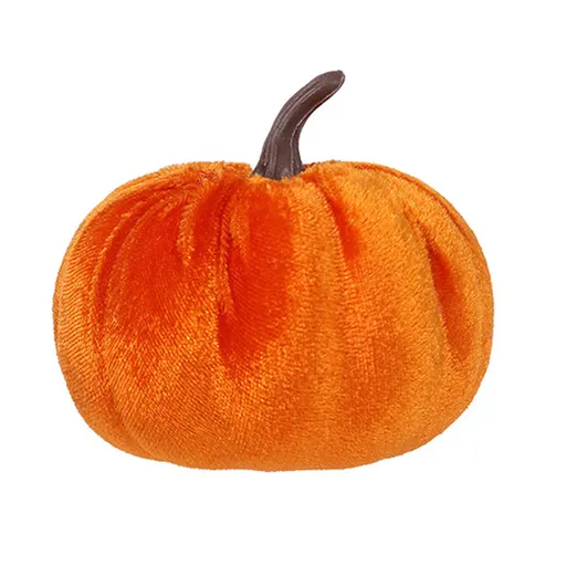 Artificial Pumpkins Decoration Faux Velvet Foam Fabric Mini Pumpkins Beige