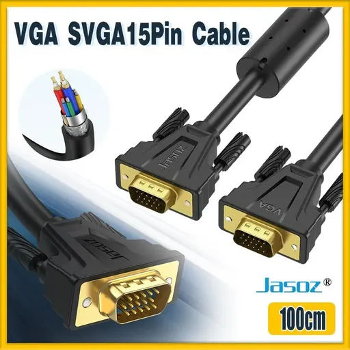 1M VGA 15pin Monitor Projector Cable VGA 3+6 HD Video Cable for LCD Laptop