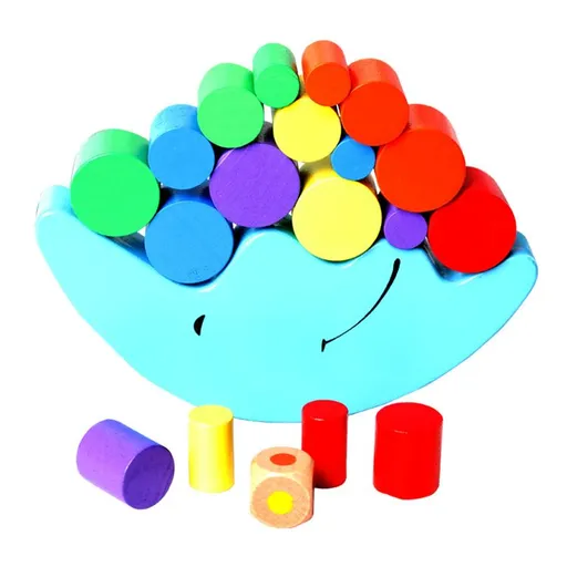 Wooden Stacking Blocks Balancing Games, Moon Equilibrium Puzzles Toy, Preschool Early Educational Parent-Child Interaction Sorting
