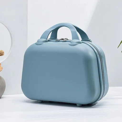 Blue 14 inches Handheld Makeup Organizer - Compact and Portable Cosmetic Storage Case with Multiple Color Options
