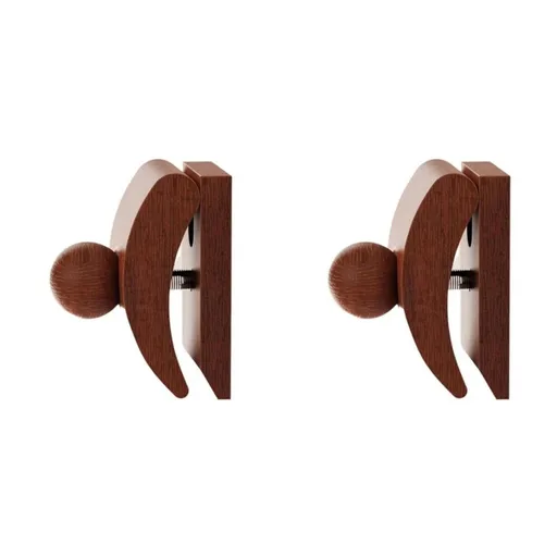 Tapestry Hangers, Quilt Hanger for Wall for Display, Brown Tapestry Wall Hanging, Wooden Art Hangers, 2Pcs Small Hanger Clips, Wooden Art Clamps for Walls 1.18x3.14x1.77 In