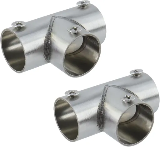 T Pipe Fitting Connector Fit 3/4-inch OD Pipe 3-Way Stainless Steel Rail Pipe Fittings for DIY Shelf Garden Support, Handrail-4pcs
