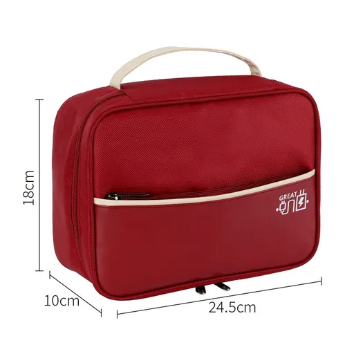 Bei Lian Data Cable Storage Bag Cube Polyester Travel Wine red 24.5*18*10cm