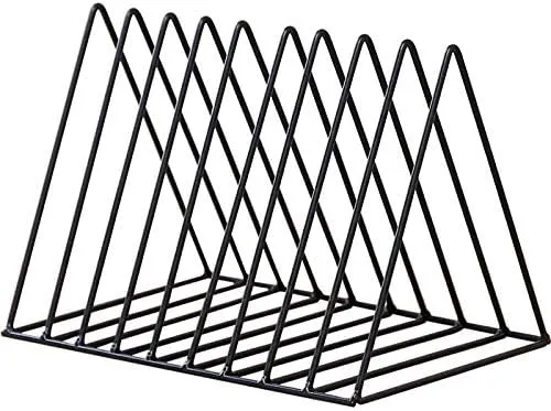 Bookends - Metal Stand - Folder - Black 9-Grid - 1 Pack
