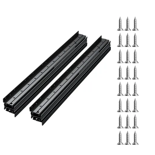 Undermount Drawer Slides, 40 inch, Full Extension Ball Bearing Under Stair Cabinet Rails, 260 LB Load Capacity Heavy Duty Bottom Stair Cabinet Glides Track Runners,for DIY Replacement, Black