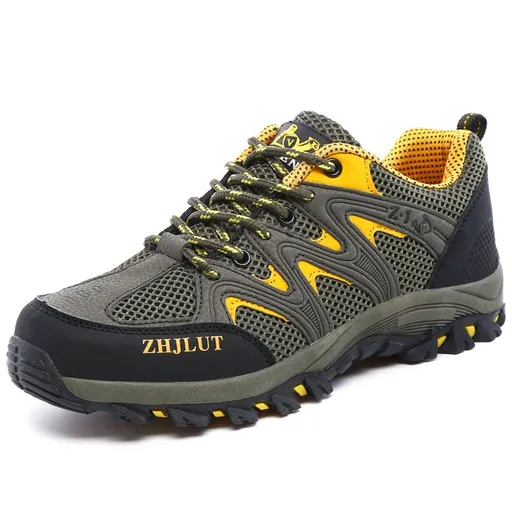 Qifeng Men Women Outdoor Breathable Hiking Shoes Army Green 39