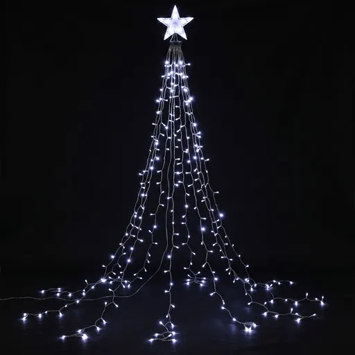 Jingle Jollys 2.5M Christmas Tree Lights Christmas Lights Tree Topper Waterfall Fairy Lights White