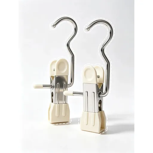 10 Pcs Space-Saving , Head Clamp Dipped Hanger for Closet Hooks Garment Clip Hat Pants Storage Hanging Travel Hook (White)
