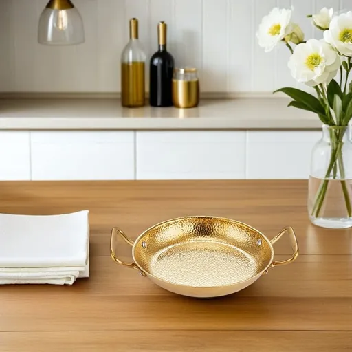 Golden Stainless Steel Hot Pot with Double Handles for Home Use