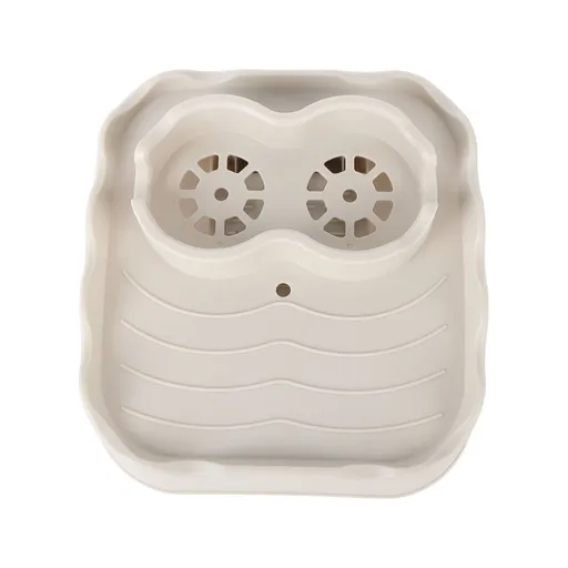 Hot Tub Table Tray with Drain Holes Anti Slip Adjustable Hot Tub Side Table for Swimming Pools SPA Bathtub Beige