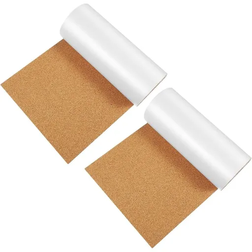 2pcs Self Stick Cork Notice Board Roll with Adhesive Backing, Trim, Ultrathin Sheet, Smooth Natural Texture