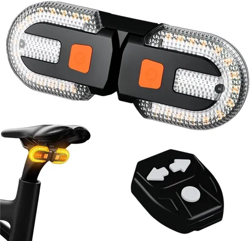 Bicycle light with alarm and rechargeable battery - Bicycle lamp - Bicycle alarm - Bicycle light - Bicycle alarm with remote control - Bicycle taillight - USB rechargeable - Waterproof - Alarm system - Bicycle taillight with alarm function - Black