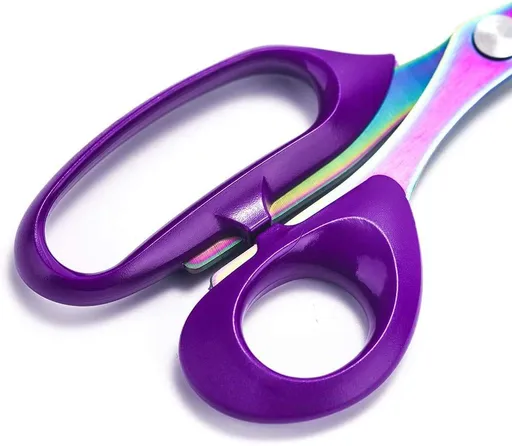 Titanium Coated Stainless Steel Multipurpose 8” Rainbow&Purple Scissors Fabric Textile Dressmaking Craft Office Home Daily Use
