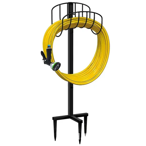 Garden Hose Holder Hanger Storage Reel Freestanding Metal Water Hose Stand Heavy Duty Rack Detachable Anti-(42.5"x15.2"x5.7")