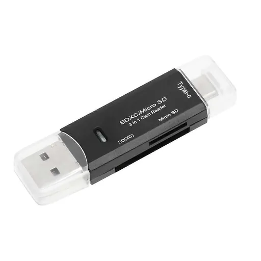 3-in-1 TF SD Card Reader USB C Adapter, Sim Card Reader for Computer and Phone