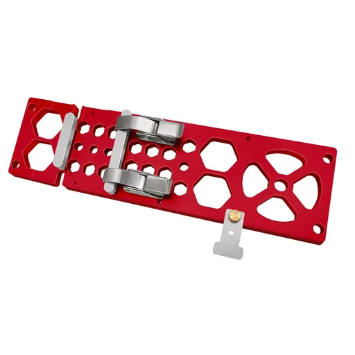 340mm Track Saw Square Right Angle Circular Saw Guide Rail Angle Stop Accessories,Woodworking 90 Degree Track Stop Square Cutting Board (Red)