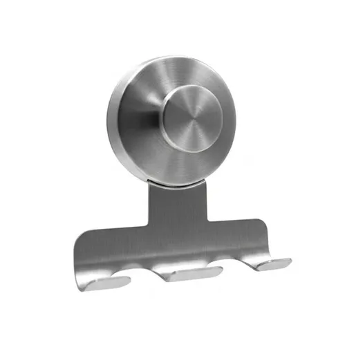 stainless steel suction cup razor holder, shower wall hook, no drill bathroom organizer, traceless shower storage, reusable wall-mounted razor caddy, Australian bathroom accessory, rust resistant shower hooks - Silver - Size 3PCS