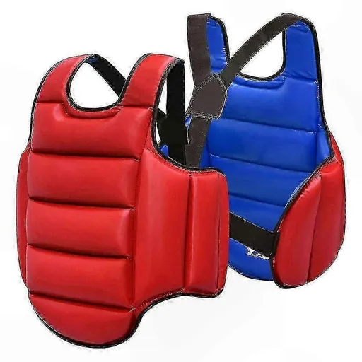 Martial Arts Training Vest for Chest Protection in Boxing and Karate Body Protector Gear Soft Equipment for Combat Sports Practice - Red XS
