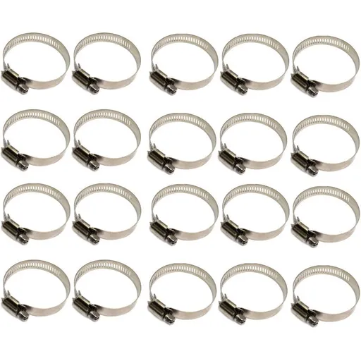20 Pieces Pipe Clamp, Adjustable Pipe Clamp 100, 304 Stainless Steel Hose Clamp, Metal Hose Clamp, for Pipe, Home Gas, Family Water Pipe, Cable, 120mm