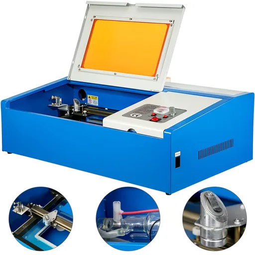 40W Co2 Laser 12\" x 8\" USB Port Laser Engraving Machine Air Exhaust Fan Laser Cutter High Precise Stepping Motor (40W CO2 Laser)