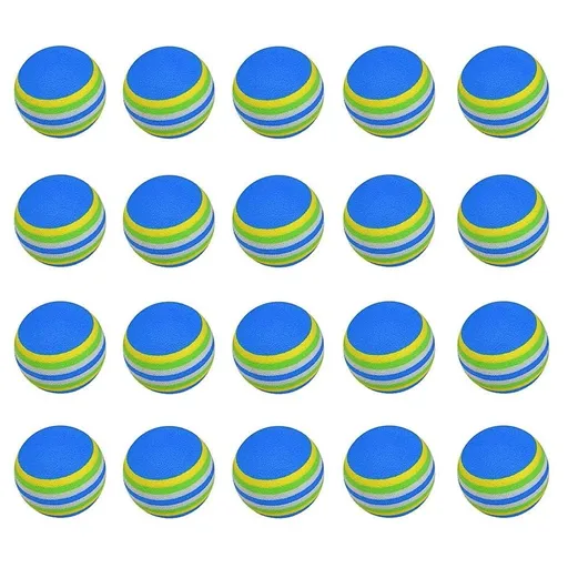 20 Pack Rainbow Cat Toy Balls - 1.38" Soft EVA Foam Balls for Kittens & Small Dogs - Non-Toxic Interactive Indoor Chase Toys, Quiet Sponge Balls for Play & Training (Multi-Color)