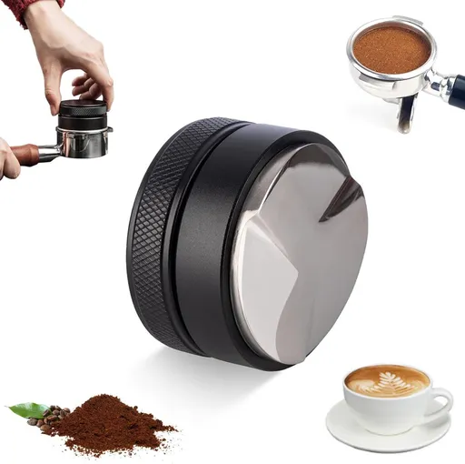 Coffee Distributor - 53mm - Coffee Distributor - Espresso Distributor - Coffee Distributor - Coffee Tamper - Espresso Tamper - Coffee Stamper - Coffee Leveler - Quick Mill - Espresso Machine - Barista Essentials - Black