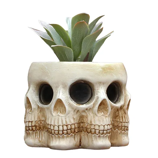 Multifaceted Skull Planter Ornaments Resin Home Garden Horror Skull Decoration Landscape