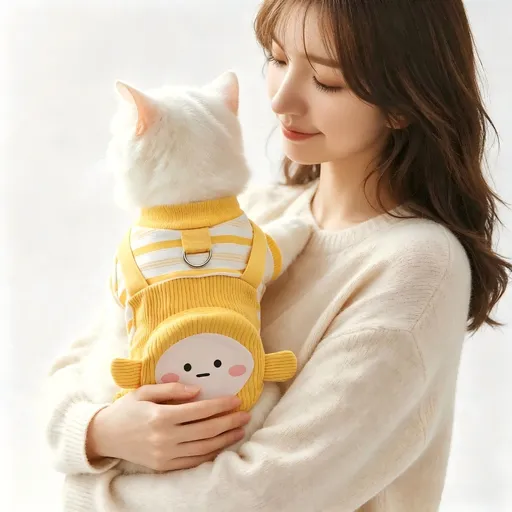 AMOOR Dog Denim Striped Overalls Dandan Doll Overalls XXL