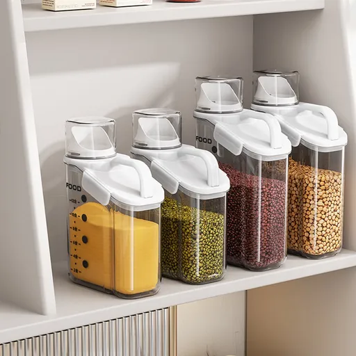 2000ml/2800ml Airtight Cereal Container Rice Dry Grain Dispenser Thicken Rice Cylinder Clear Food Storage Box S Green