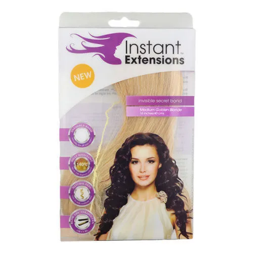 Instant Hair Extensions w/ Invisible Band - Medium Golden Blonde