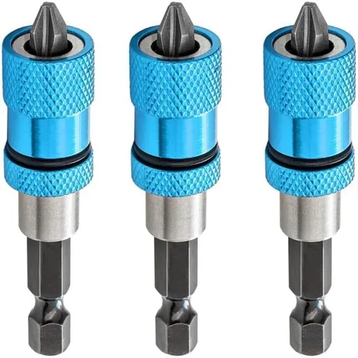 3 Pcs Quick Hex Shank Adjustable Screw Depth Change Magnetic Bits for Drywall for Cordless Screwdrivers and Hand Drills, 0.25 in