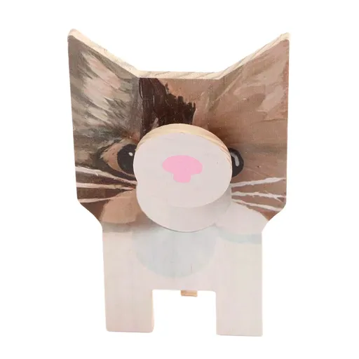 Glasses Holder Animal Shape Unique Design Natural Composite Wood Eyeglasses Display Stand Cat 15 x 9.7cm