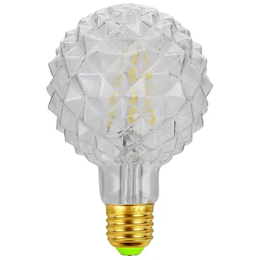 Vintage LED Bulb 4W Dimmable LED Filament Bulb Globe Pineapple Shaped Light Bulb 4000K Warm White Equivalentt(Clear)