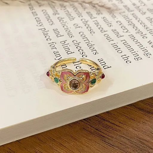Enamel Drip‑Paint Versatile Open Ring | Holiday Outfit Ornament | Light‑Luxury Decorative Ladies Finger Band