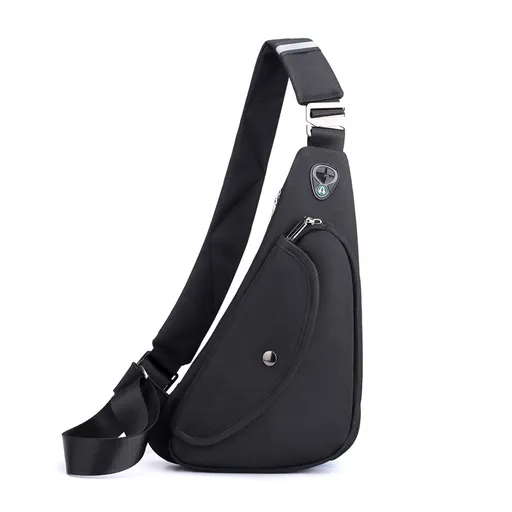 Men's Chest Bag Lightweight Waterproof Nylon Fabric Crossbody Sling Bag Black