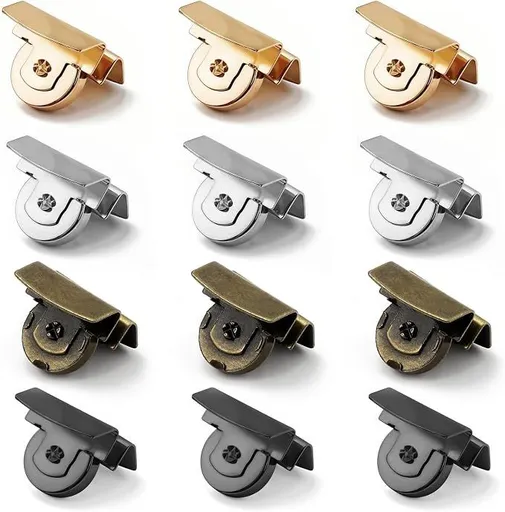 12Pair Snap Buttons Seamless Magnetic Buckle Clasp for Clothing, 4 Colors Magnet Buttons | No Sewing Required Bag Clip | Heavy Duty Metal Snap Fasteners for Bags, Curtains