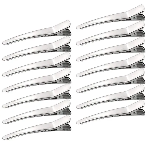50 Pack 2.36 inches Hair Clips, Silver Metal Alligator Hair Pins Teeth Bows Hair Clips Hairdressing Salon Hair Grip