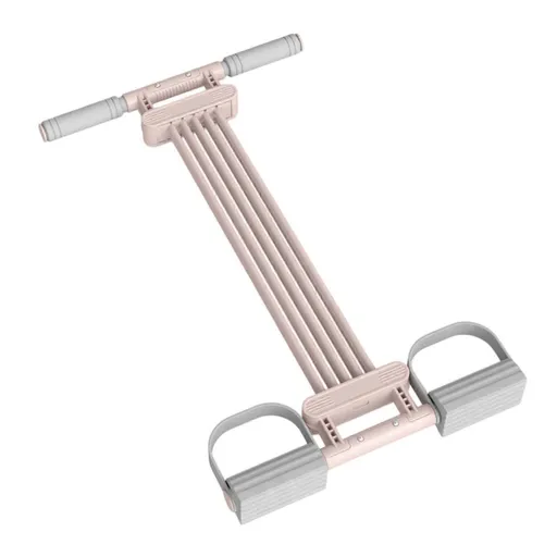 Pedal Resistance Band with Handles, Full Body Workout Trainer with Foot Pedals for Home Gym - Pink