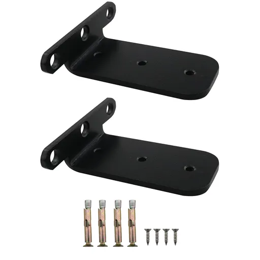 Black Floating Shelf Brackets Bracket for Shelves Heavy Duty Thickened and Widen Hidden Brace Joint Angle Brackets 2 pcs