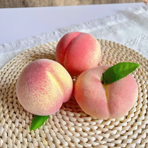 5 pcs Artificial Peach Simulation Fruit for Home Kitchen Table Cabinet Party Décor Photography Props Food