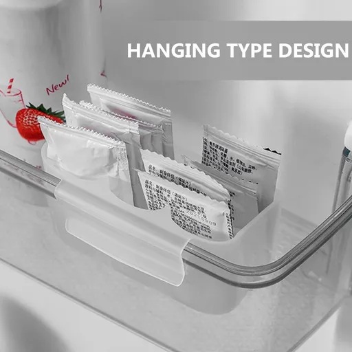 3-Pack Transparent Fridge Hanging Boxes for Refrigerator Side Door Storage, Kitchen Organizer Containers