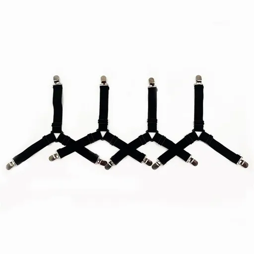 8 pack Sheet Holders, Adjustable Elastic Fasteners with Metal Clips, Keep in Place Fitted Bedding Straps, Firm Tight Suspenders for Mattress