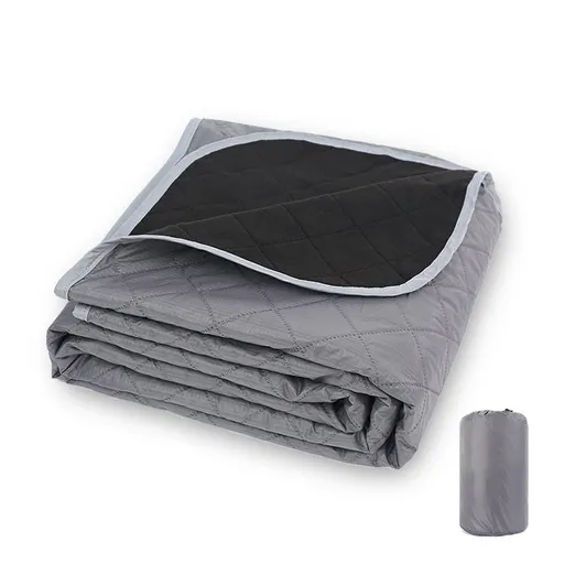 Outdoor Fleece Polyester Camping Blanket Waterproof Thick Portable Picnic Mat Machine Washable-gray