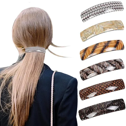 6 pieces - hair clips for women - hair clip - French vintage hair clips - retro hair clip - hair accessories - with snap fasteners - for fine and medium-thick hair - beautiful hair clips for women and girls - 6 checkered patterns
