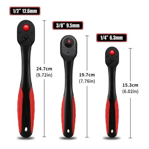 72 Tooth Ratchet Wrench Driver Quick-Release Socket Wrench 9.5Mm Fangkenuo Black