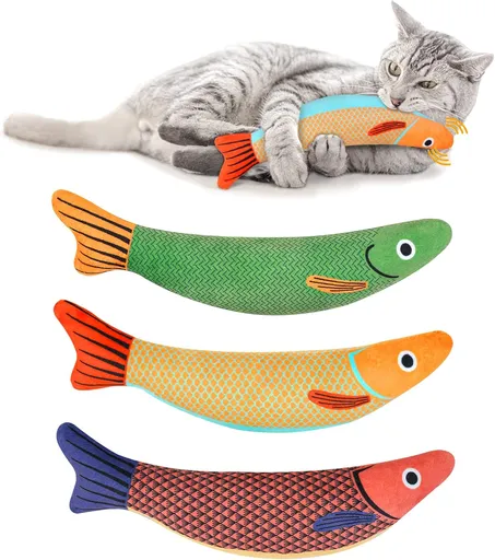 3-Piece Catnip Toy Set Interactive Plush Cartoon Cat Chew Toys Durable Indoor Kitten Playthings
