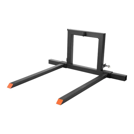 3 Point Hitch Pallet Forks, 680 kg Clamp on Pallet Forks, 128 cm Total Length Heavy-Duty Tractor Fork with 73.5-117 cm Adjustable Fork Width, Quick Hitch Attachments for Category 1 Tractors
