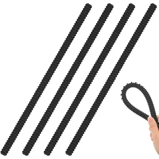 4 Pack Heat Resistant Oven Rack Guard Covers, Easy-Cut Burn Protection Sleeves for Kitchen and Family Use, Black, 36 cm